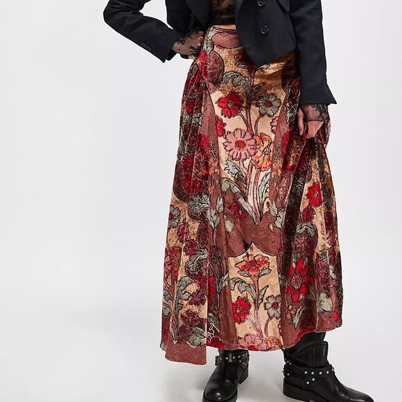 Free People Velvet Petals Maxi Skirt - Picture 1 of 4